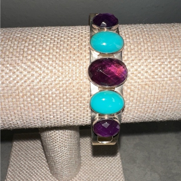 Jay King Jewelry - Turquoise and Amethyst multistone cuff bracelet by Jay King